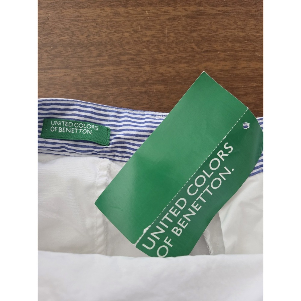 United Colors Of Benetton Flat Front Pants Men's 34/36X34 White L/xl Nautical - Picture 8 of 11